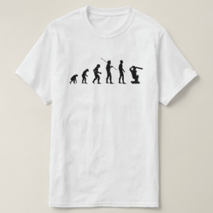 Camiseta Engraçado Cricket Batter Evolution of Man Sports B