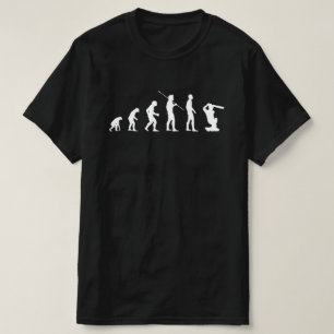 Camiseta Engraçado Cricket Batter Evolution of Man Sports W