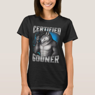 Camiseta Engraçado Cringe Sigma Lobo Certificado Gooner