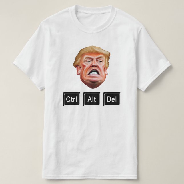 Camiseta Engraçado CTRL ALT DEL Impeach Trump - Anti Trump (Frente do Design)