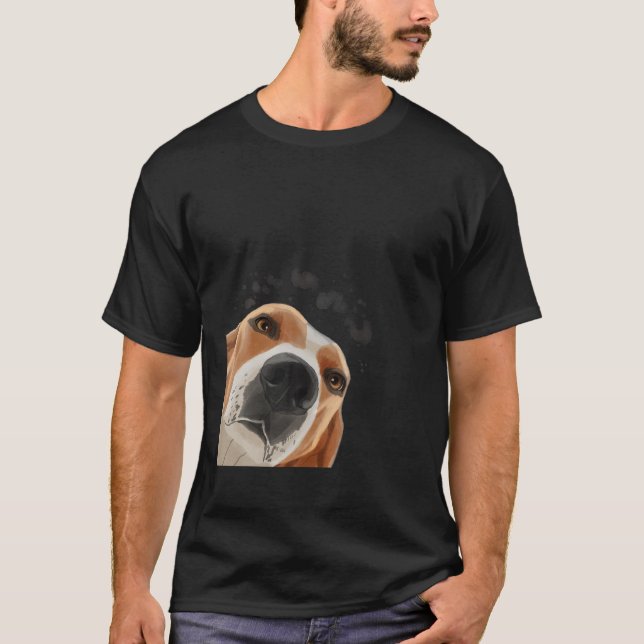 Camiseta Engraçado Curioso Cachorro Tremendo Walker Coonhou (Frente)