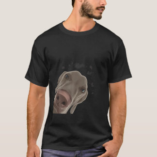 Camiseta Engraçado Curioso Cachorro Weimaraner