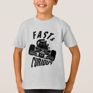 Camiseta Engraçado Curioso gato dirigindo carro