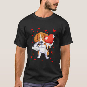 Camiseta Engraçado Dabbing Beagle Dog Heart Dia de os namo