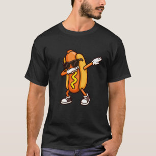 Camiseta Engraçado Dabbing Cachorro Quente Comida Rápida Hu