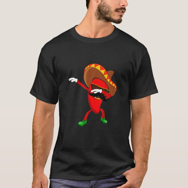Camiseta Engraçado Dabbing Chili Mexicano Pepper Dab Gift B (Frente)