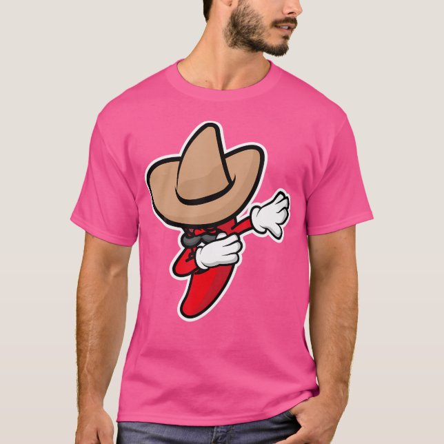 Camiseta Engraçado Dabbing Chili Pepper T Shirt Cinco De Ma (Frente)