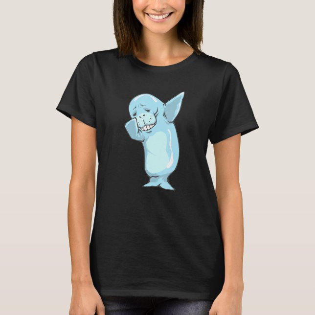Camiseta Engraçado Dabbing Manatee Dancing Sea Cow Gift (Frente)