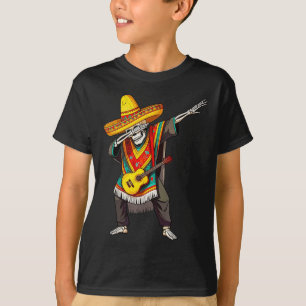 Camiseta Engraçado Dabbing mexicano esqueleto Poncho Cinco