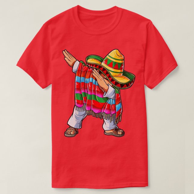 Camiseta Engraçado Dabbing mexicano Poncho Cinco de Mayo Me (Frente do Design)
