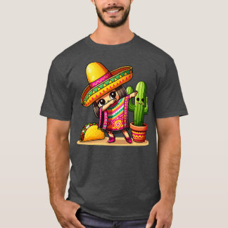 Camiseta Engraçado Dabbing mexicano Poncho Sombrero