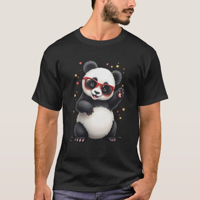 Camiseta Engraçado Dabbing Panda - Legal Dança Animal Tee (Frente)