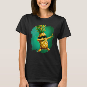 Camiseta Engraçado Dabbing Pineapple Aloha Sunglass Beach D