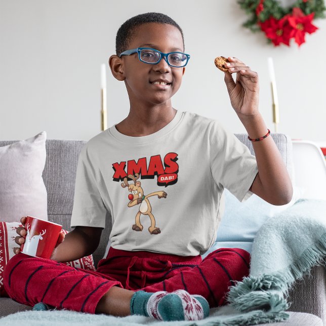 Camiseta Engraçado Dabbing Reindeer Natal (Criador carregado)