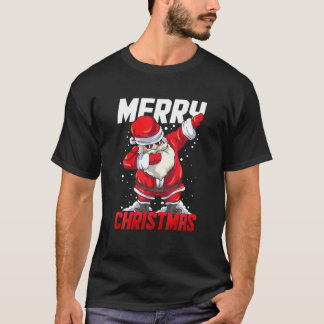 Camiseta Engraçado Dabbing Santa Claus Xmas Kids Gift Feliz