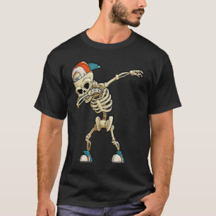 Camiseta Engraçado Dabbing Skeleton Assustador Noite Hallow