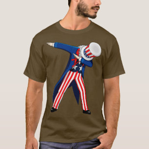 Camiseta Engraçado Dabbing Tio Sam 4 de julho