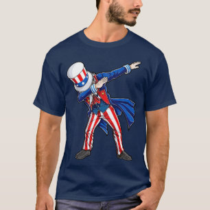 Camiseta Engraçado Dabbing Tio Sam 4 de julho Independência