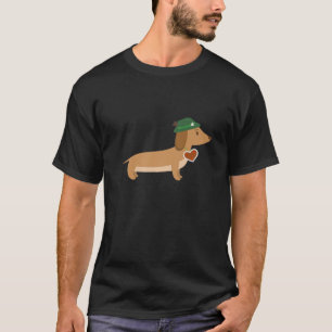 Camiseta Engraçado Dachshund Bavariano Com Coração De Pão G