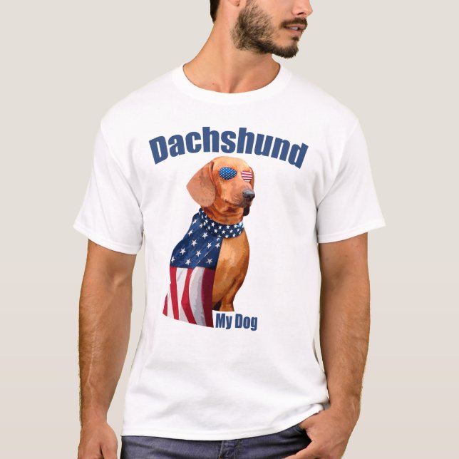 Camiseta Engraçado Dachshund - Cachorro Bonito (Frente)