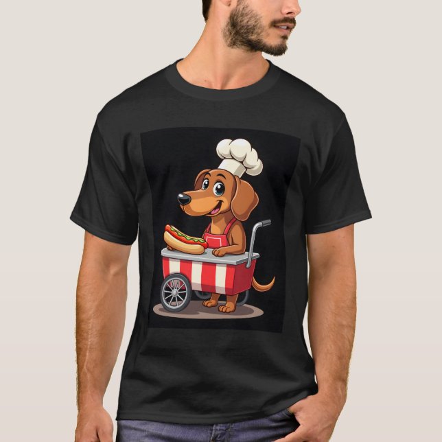 Camiseta Engraçado Dachshund Cachorro Cachorro Sanduíche We (Frente)
