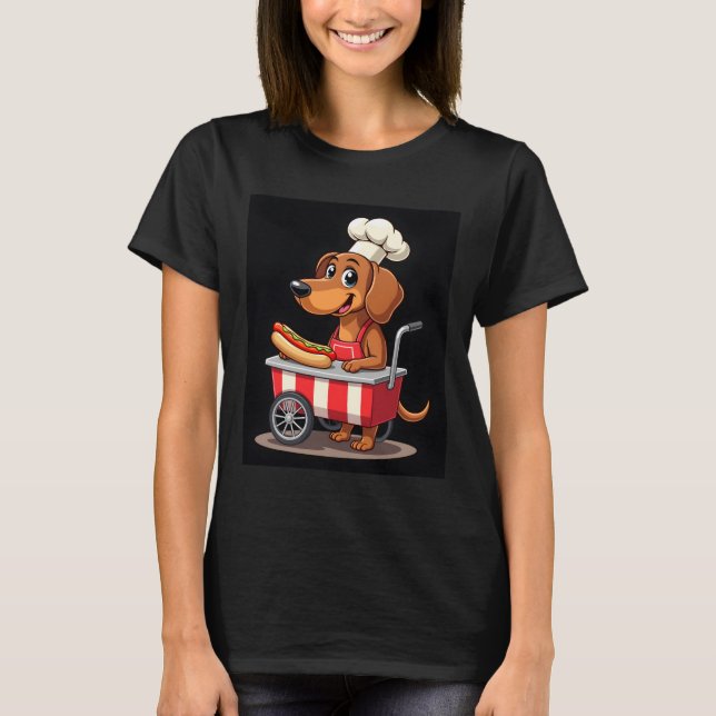 Camiseta Engraçado Dachshund Cachorro Cachorro Sanduíche We (Frente)