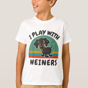 Camiseta Engraçado Dachshund Eu Brinco com Weiners para Dox