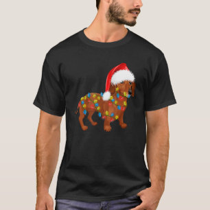 Camiseta Engraçado Dachshund Lights Santa Hemita Crianças D