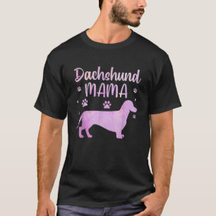 Camiseta Engraçado Dachshund Mama Design Para Mulheres Meni