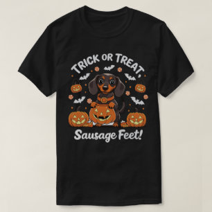 Camiseta Engraçado Dachshund Pumpkin Halloween Teto