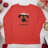 Engraçado Dachshund Santa Clause Feriado Wiener Ca
