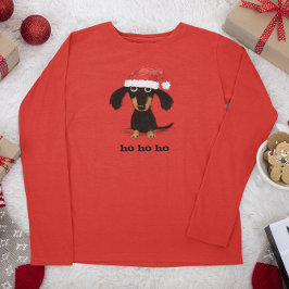 Camiseta Engraçado Dachshund Santa Clause Feriado Wiener Ca
