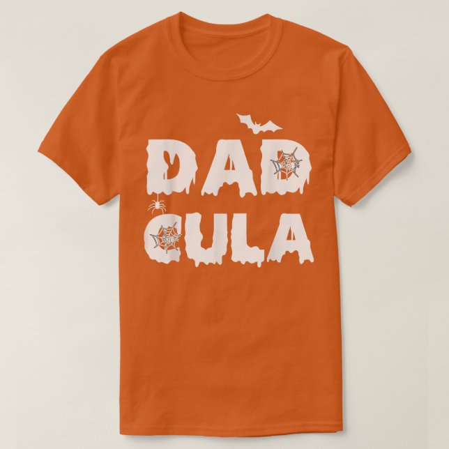 Camiseta Engraçado Dadcula Halloween Pai Fantume Momster Ma (Frente do Design)