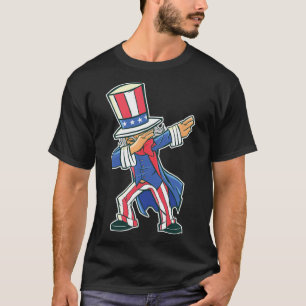 Camiseta Engraçado Dançando Tio Sam 4 De Julho Boys G