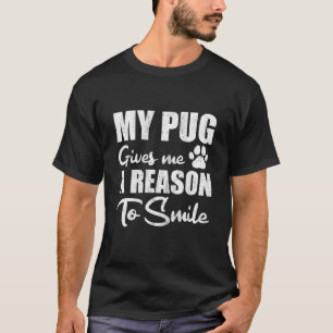 Camiseta Engraçado Dando Sorriso de Pug
