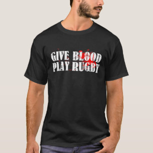 Camiseta Engraçado Dar Sangue Jogando Rugby Tough Jogador d