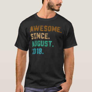 Camiseta Engraçado De 4 Anos Desde Agosto De 2018 4º Bi