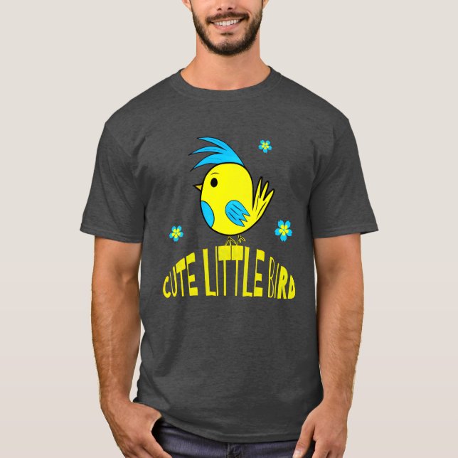 Camiseta Engraçado de ave amarelo (Frente)
