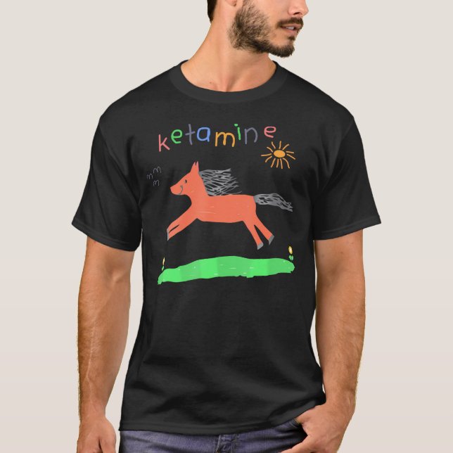 Camiseta Engraçado de Emergência com Cavalo de Cetamina (Frente)