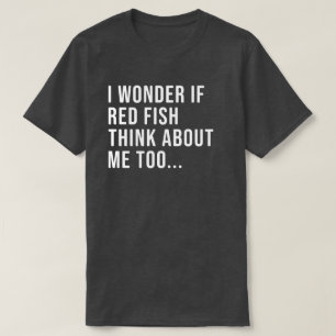 Camiseta Engraçado de Pesca Vermelha para Homens