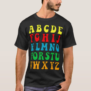 Camiseta Engraçado De Volta À Escola Alphabet Pré-Jardim De