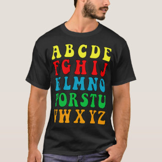 Camiseta Engraçado De Volta À Escola Alphabet Pré-Jardim De