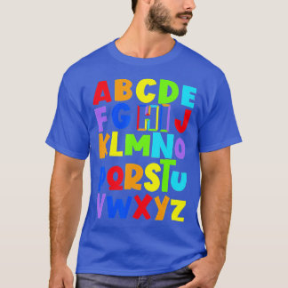 Camiseta Engraçado De Volta À Escola Alphabet Pré-Jardim De
