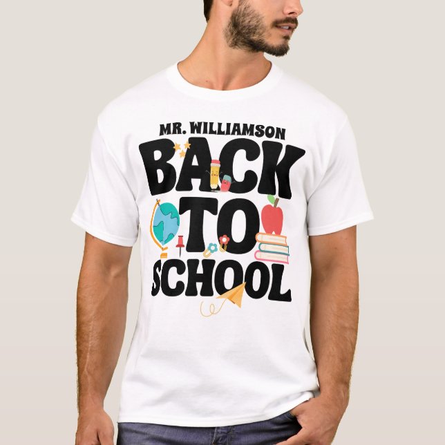 Camiseta Engraçado De Volta Ao Professor Escolar (Frente)