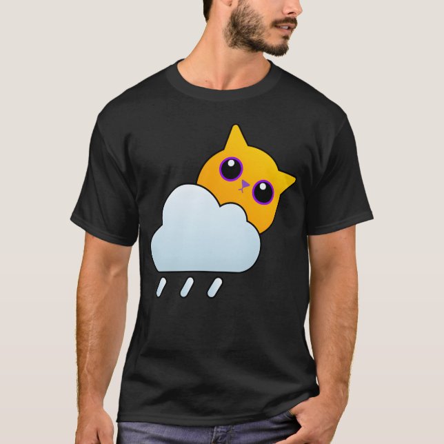 Camiseta Engraçado de Widget de Gato do Tempo (Frente)