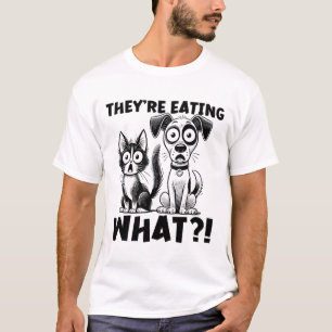 Camiseta Engraçado Debate 2024 Pets Dog Cat Eles estão come