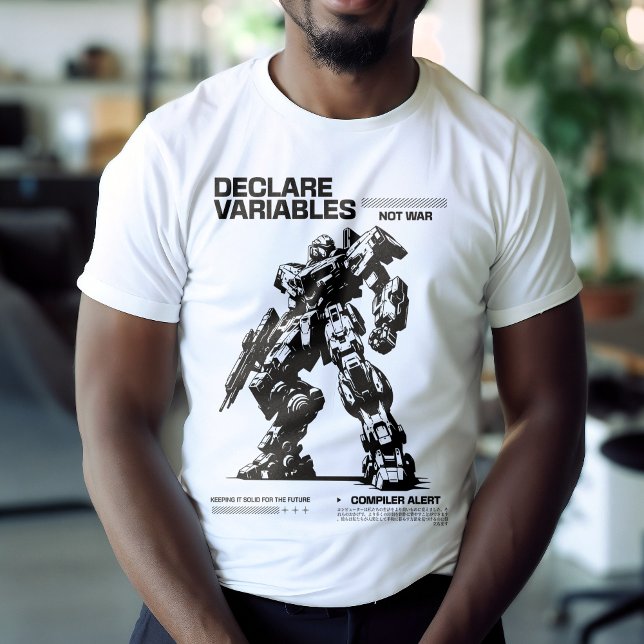 Camiseta Engraçado Declarar Variáveis Não Guerra Forçada pe (Criador carregado)
