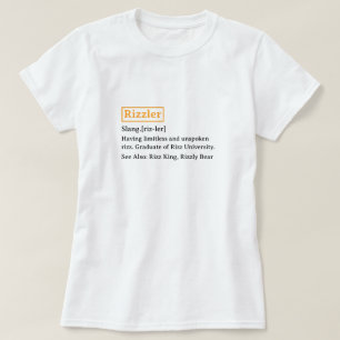 Camiseta Engraçado Definição de Dicionário Rizzler