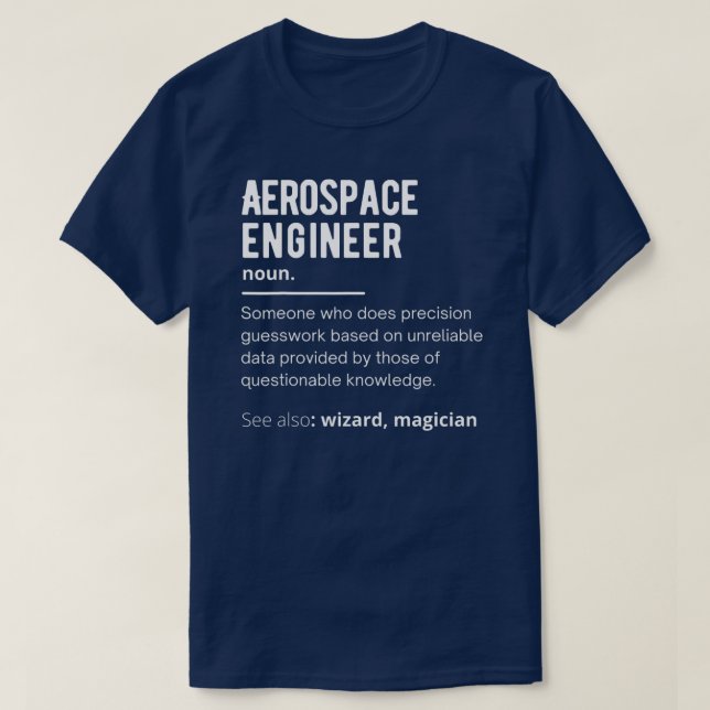 Camiseta Engraçado Definição de Engenheiro Aeroespacial  (Frente do Design)