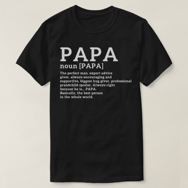 Camiseta Engraçado Definição Papa (Frente do Design)
